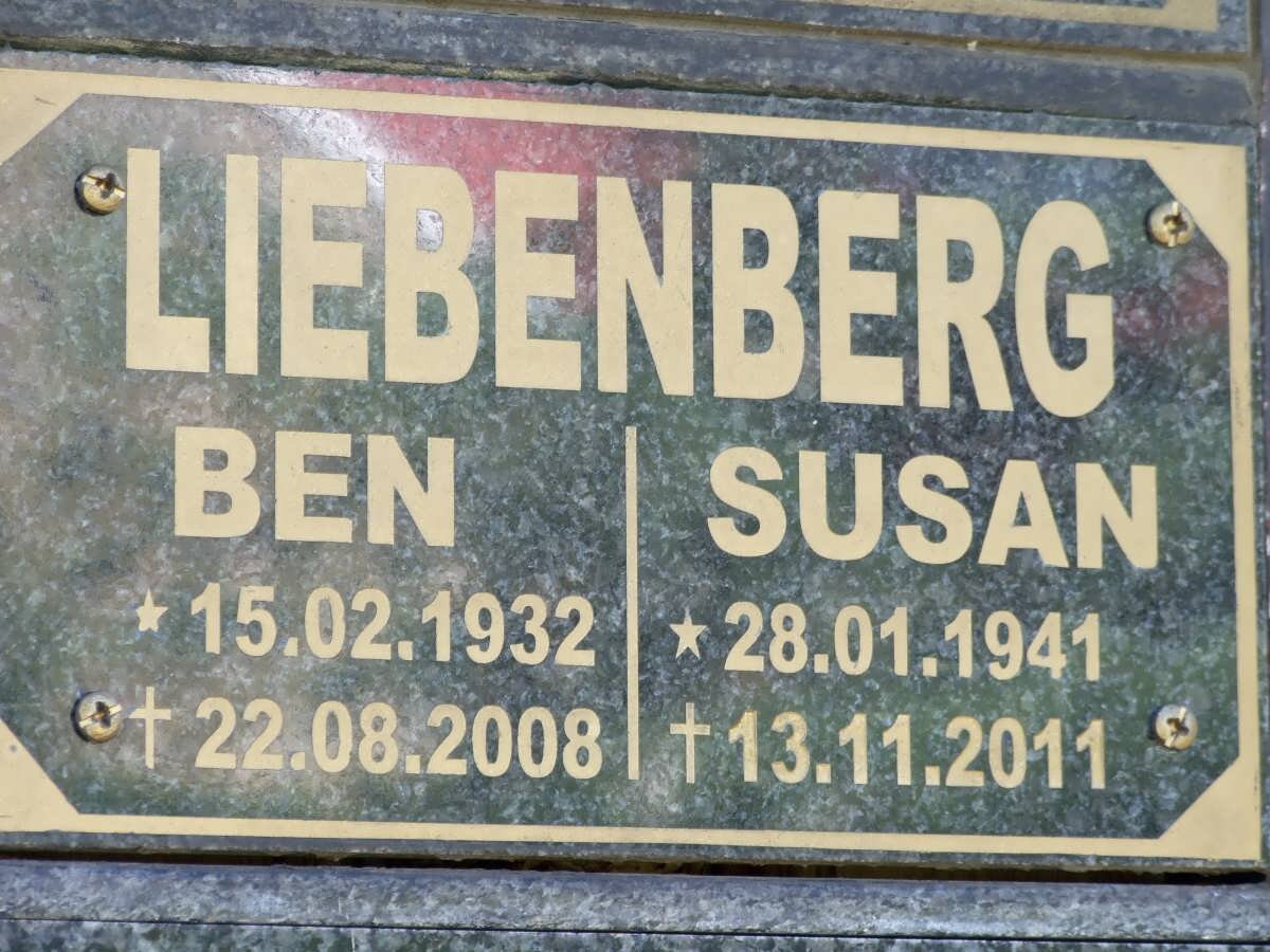 LIEBENBERG Ben 1932-2008 &amp; Susan 1941-2011