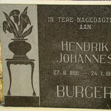 BURGER Hendrik Johannes 1891-1976