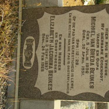 BEUKES Michiel Van Breda 1896-1951 &amp; Elizabeth Jacomina 1897-1968