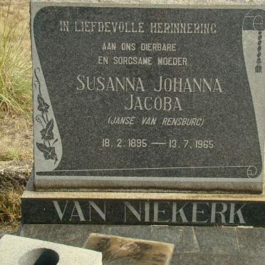 NIEKERK Susanna Johanna, van nee JANSE VAN RENSBURG 1895-1965