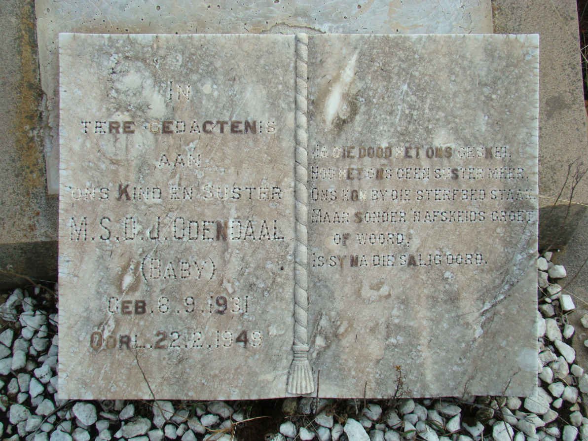 ODENDAAL M.S.O.J. 1931-1948