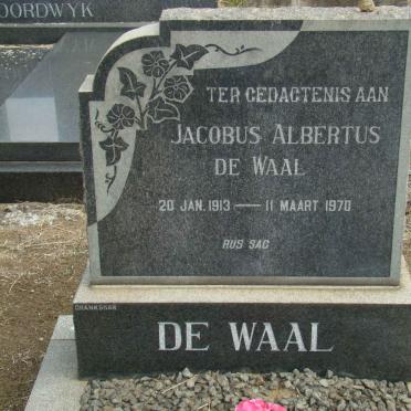 WAAL Jacobus Albertus, de 1913-1970