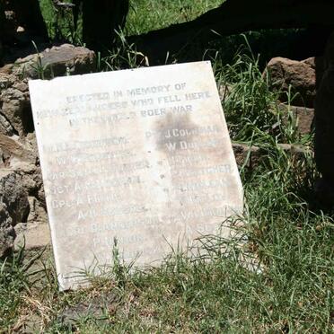 3. Memorial Plaque - Battle of Langverwacht 23 Feb 1902