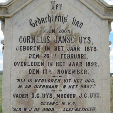 UYS Cornelis Janse 1878-1892