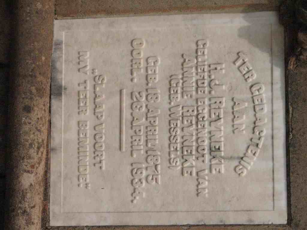 REYNEKE H.J. 1875-1934