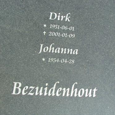 BEZUIDENHOUT Dirk 1951-2001 &amp; Johanna 1954-
