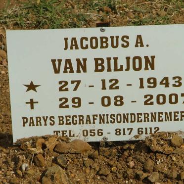 BILJON Jacobus A., van 1943-2007