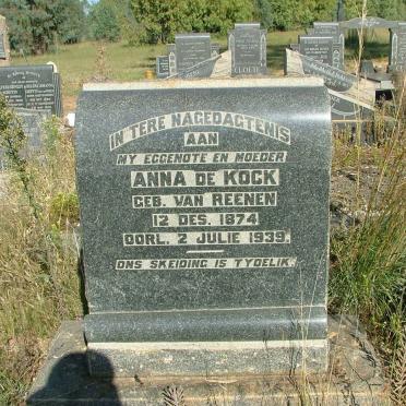 KOCK Anna, de nee VAN REENEN 1874-1939