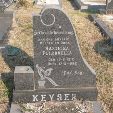 KEYSER Marthina Petronella 1912-1982