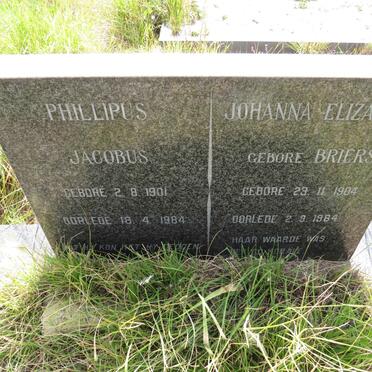 ? Phillipus Jacobus 1901-1984 & Johanna Elizabeth BRIERS 1904-1984