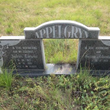 APPELGRYN Andries Cornelis 1927-1995 & Gezina Johanna 1933- 