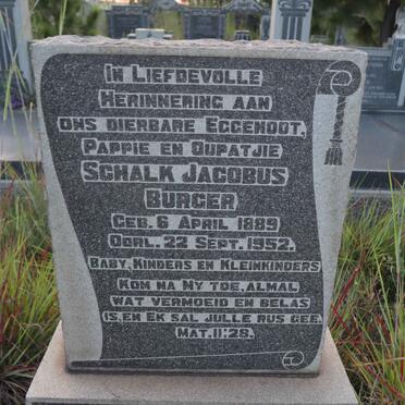 BURGER Schalk Jacobus 1889-1952