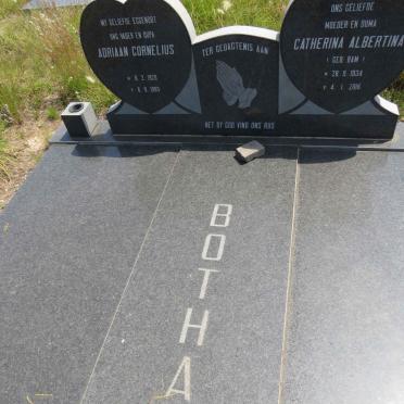 BOTHA Adriaan Conelius 1920-1989 & Catherina Albertina BAM 1934-2016