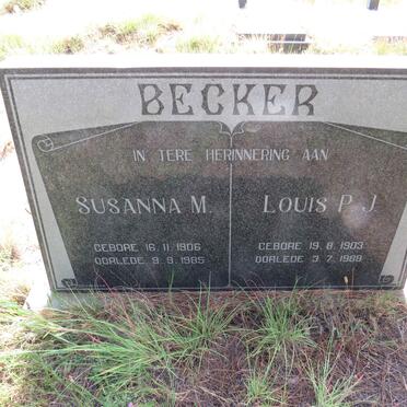 BECKER Louis P.J. 1903-1988 & Susanna M. 1906-1985