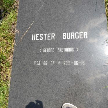 BURGER Hester nee PRETORIUS 1933-2015
