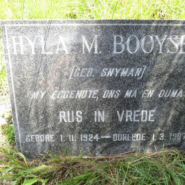 BOOYSEN Hyla M. nee SNYMAN 1924-1987
