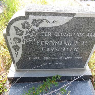 CARSHAGEN Ferdinand F.C. 1884-1972