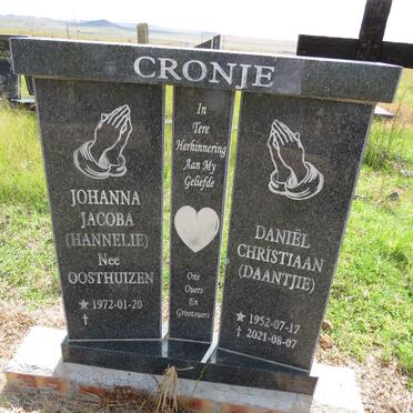 CRONJE Daniel Christiaan 1952-2021 & Johanna Jacoba OOSTHUIZEN 1972-