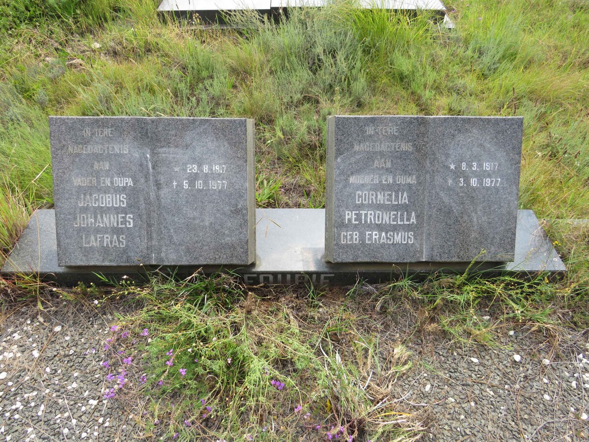 FOURIE Jacobus Johannes Lafras 1917-1977 & Cornelia Petronella ERASMUS 1917-1977 _1