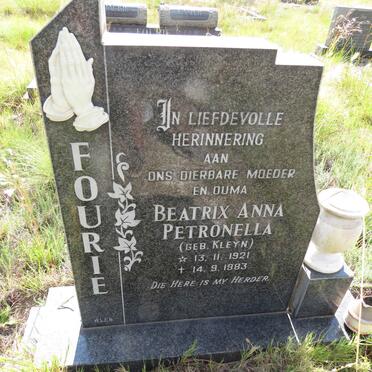 FOURIE Beatrix Anna Petronella nee KLEYN 1921-1983
