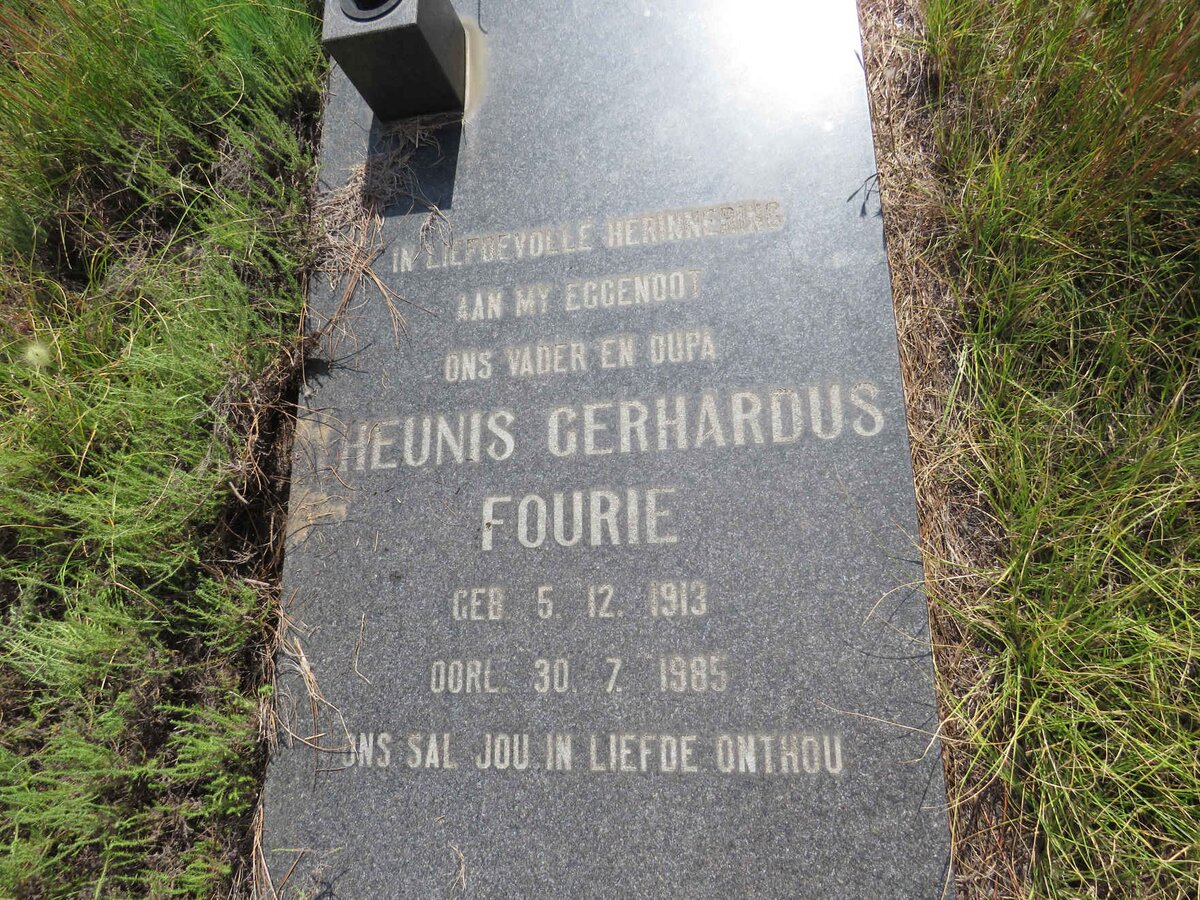 FOURIE Theunis Gerhardus 1913-1985