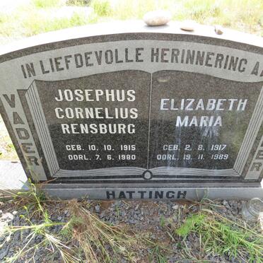 HATTINGH Josephus Cornelius Rensburg 1915-1980 & Elizabeth Maria 1917-1989