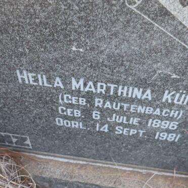 KUNZ Heila Marthina nee RAUTENBACH 1896-1981