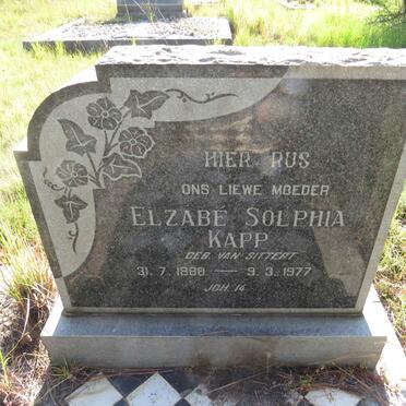 KAPP Elzabe Solphia nee VAN SITTERT 1888-1977