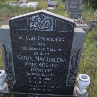 KOEN Maria Magdalena Margaretha Bentum nee ELLIS 1895-1977