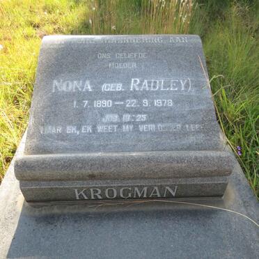 KROGMAN Nona nee RADLEY 1890-1978