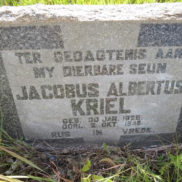 KRIEL Jacobus Albertus 1928-1948