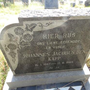 KAPP Johannes Jacobus Ben 1887-1963