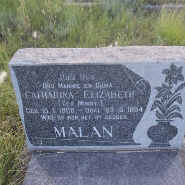 MALAN Catharina Elizabeth nee MINNY 1900-1984