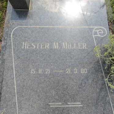 MILLER Hester M. 1921-1980