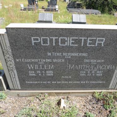 POTGIETER Willem 1885-1968 & Martha Jacoba DU PLOOY 1887-1969