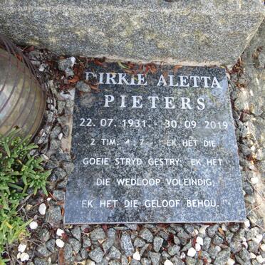 PIETERS Dirkie Aletta 1931-2019