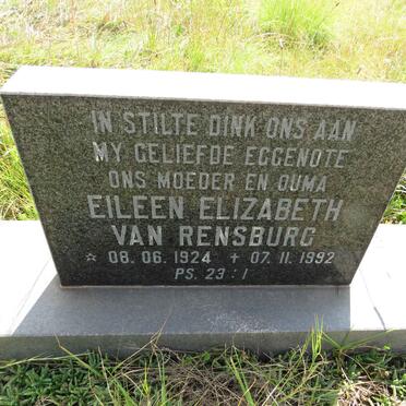 RENSBURG Eileen Elizabeth, van 1924-1992