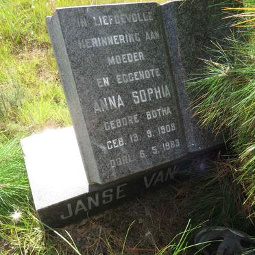 RENSBURG Anna Sophia, Janse van nee BOTHA 1909-1983