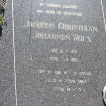 ROUX Jacobus Christiaan Johannes 1901-1983