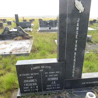 RENSBURG Johannes Frederik, Janse van 1911-1980 & Hermina J.A. 1917-2003 