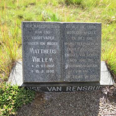 RENSBURG Mattheus Willem, Janse van 1902-1990