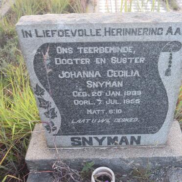 SNYMAN Johanna Cecilia 1939-1955