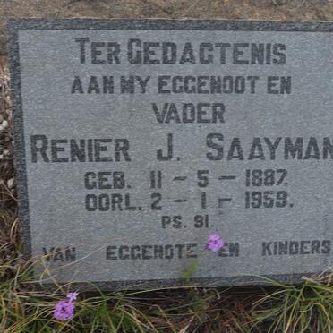SAAYMAN Renier J. 1887-1959