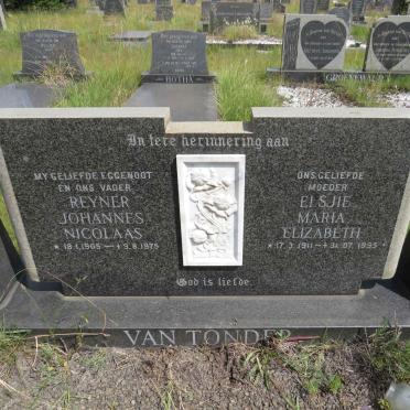 TONDER Reyner Johannes Nicolaas, van 1905-1975 & Elsje Maria Elizabeth 1911-1995