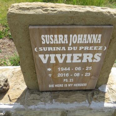 VIVIERS Susara Johanna nee DU PREEZ 1944-2016