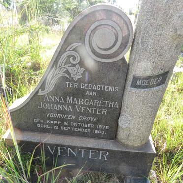 VENTER Anna Margaretha Johanna voorheen GROVE nee KAPP 1876-1963