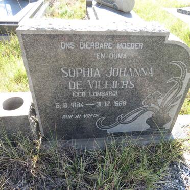 VILLIERS Johannes Frederik, de 1881-1965 & Sophia Johanna LOMBARD 1884-1968 _2