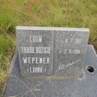 WEPENER Louw Thaba Bozigo 1917-1991