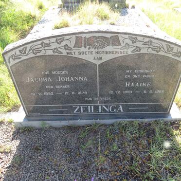 ZEILINGA Haaike 1894-1966 & Jacoba Johanna BEKKER 1892-1979