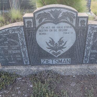 ZIETSMAN Paul Hendrik 1896-1957 & Anna Susanna 1900-1985